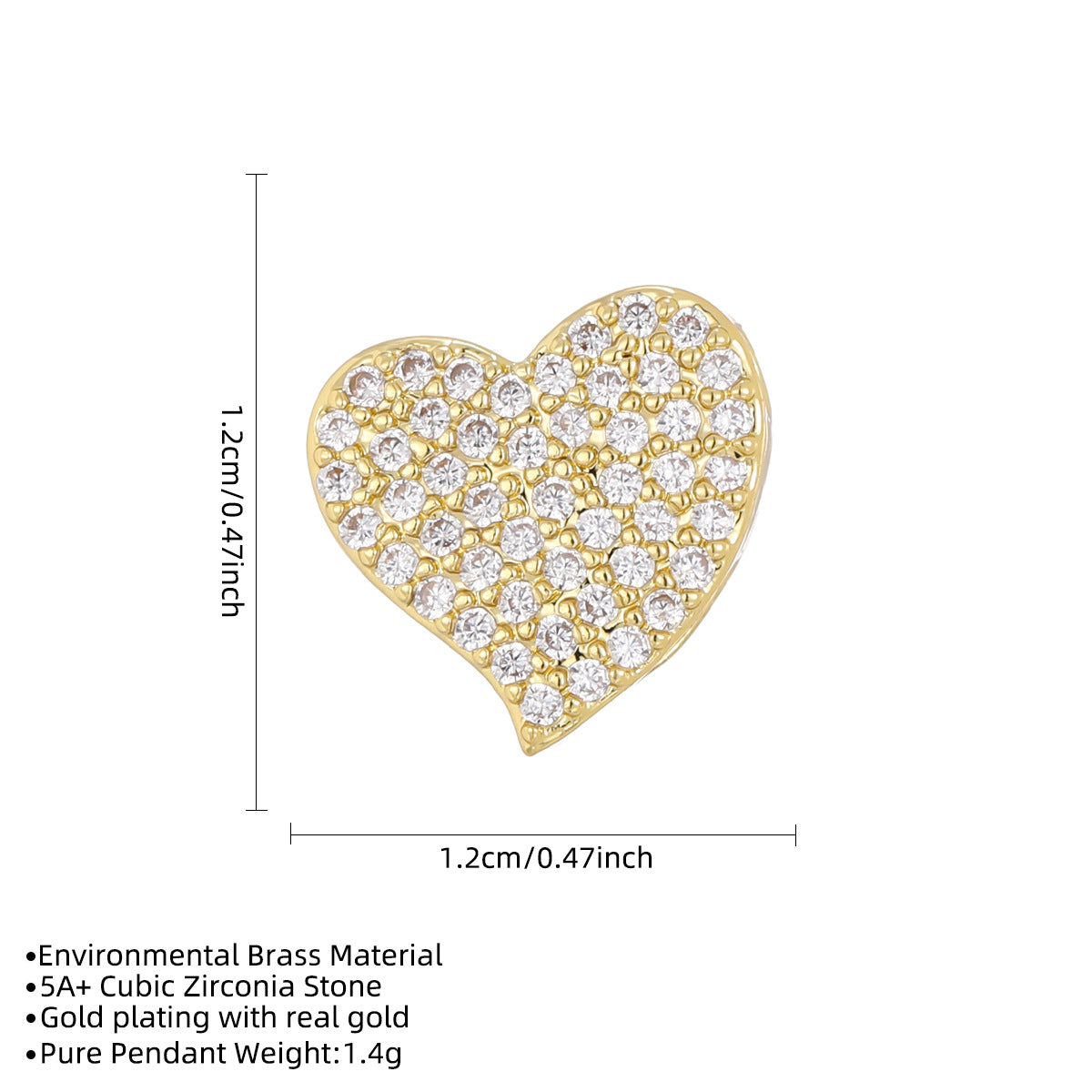 Wholesale Heart Shape Gold Plated Copper Necklace Trendy Fashion Accessory for Gift Boutique Resale