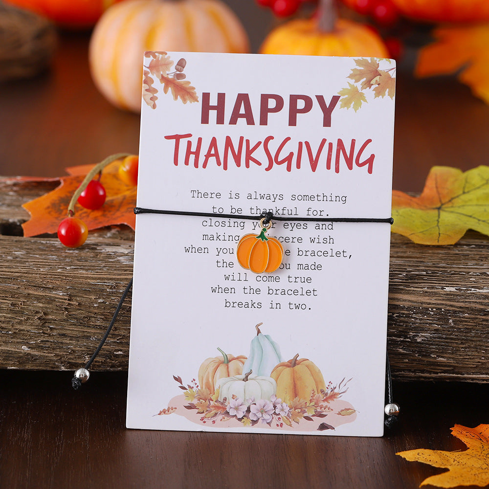 Wholesale Thanksgiving Maple Leaf Turkey Pine Cone Bracelet