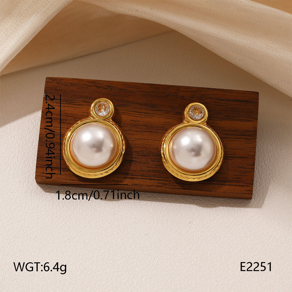 Wholesale Titanium Steel Geometric Pearl Drop Earrings,  Party Wear Fashion Accessory for Boutique Resale