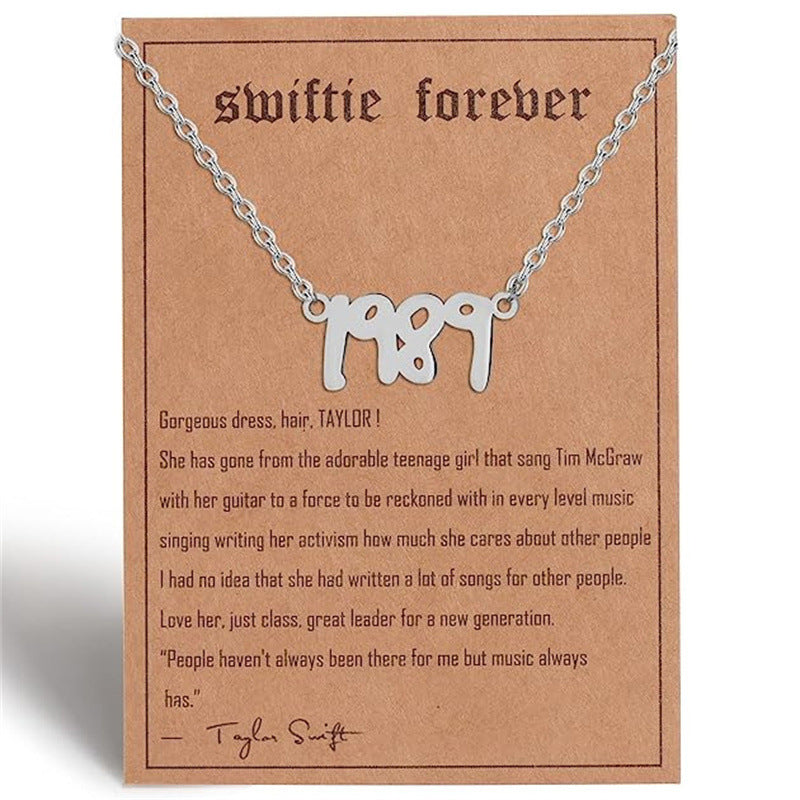 Wholesale  letter stainless steel paper card steel pendant clavicle chain