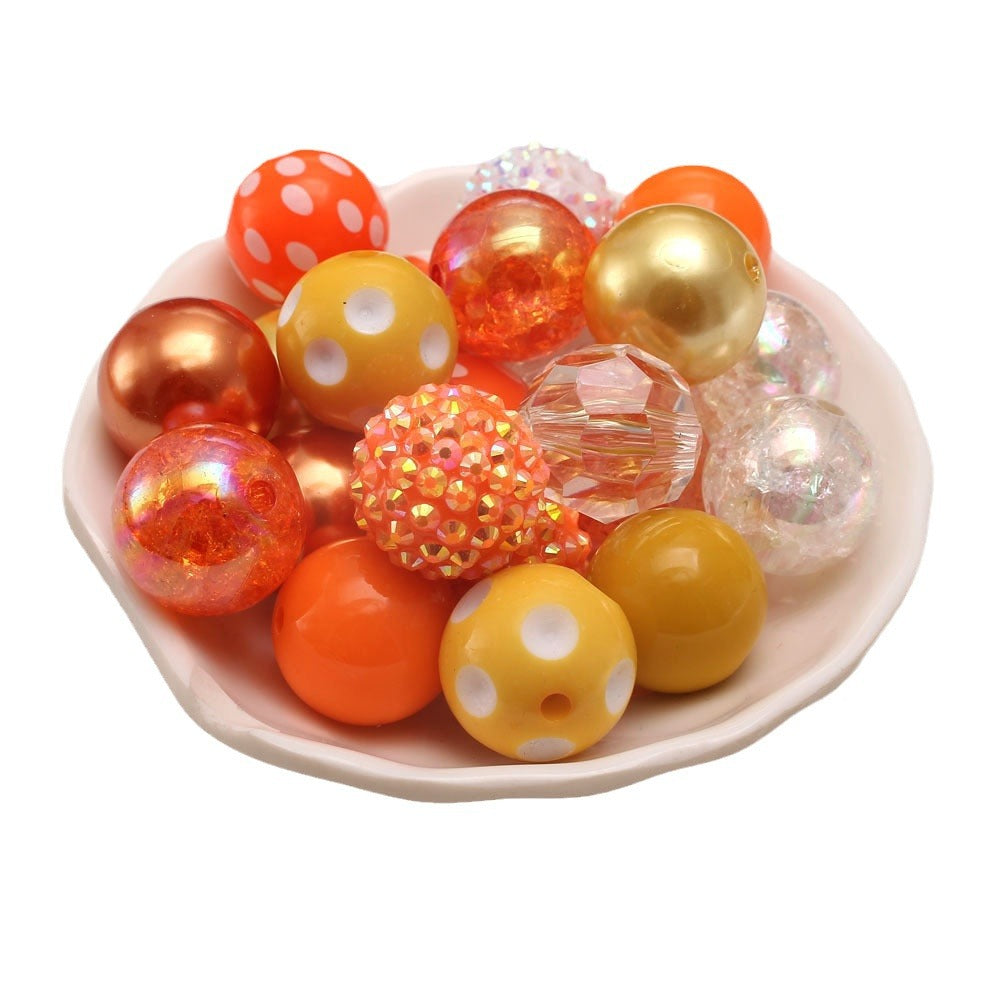 Wholesale 50pcs Mixed Color 20MM Orange Acrylic Bubblegum Beads ACC-BDS-NiJia038
