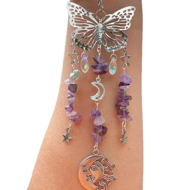 Wholesale Suncatcher Butterfly Sun Moon Crystal Ball Wind Chime ACC-WS-RongGuan001