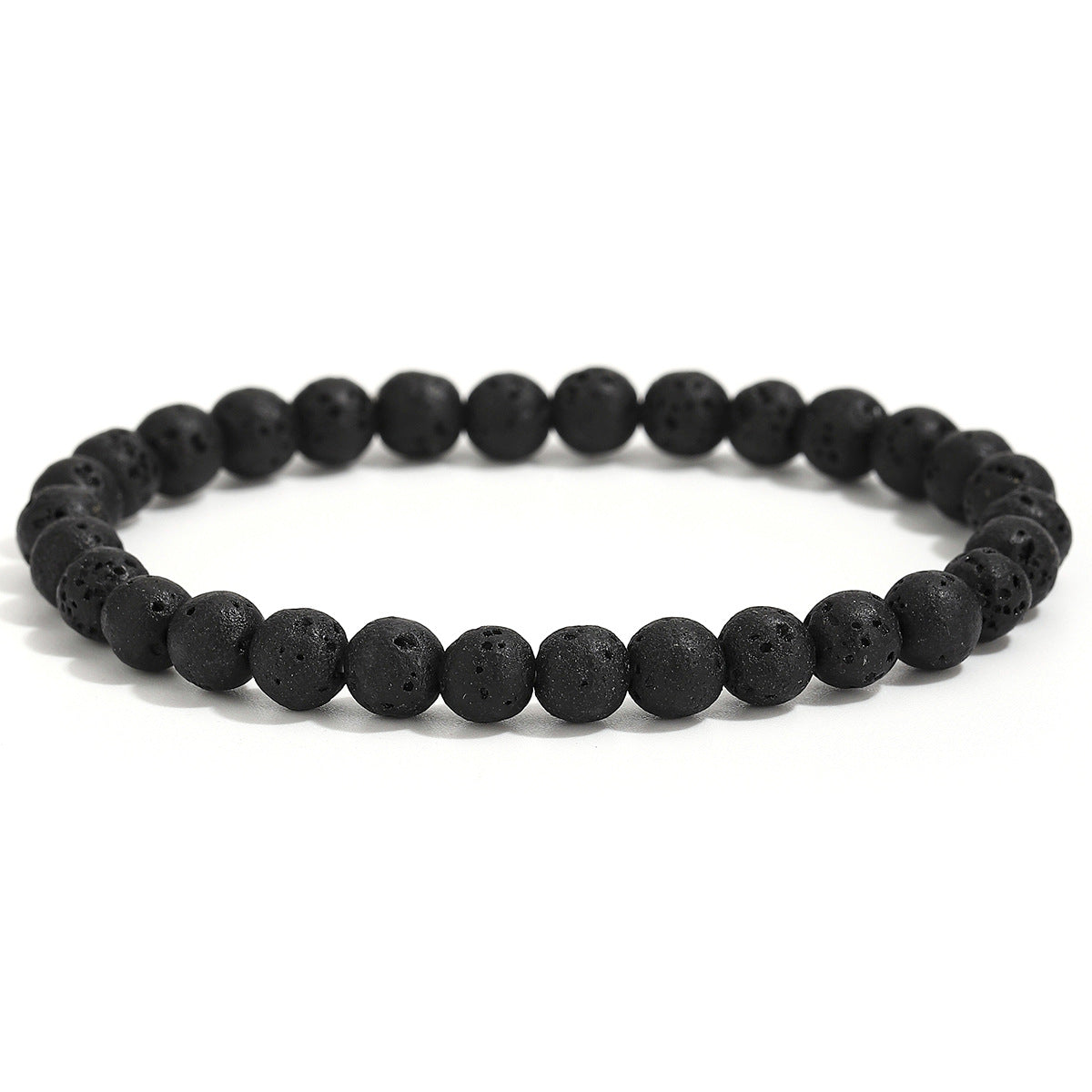 Wholesale Volcanic Stone Beaded Bracelet Retro Punk Men S Elastic Stretch Jewelry Accessory