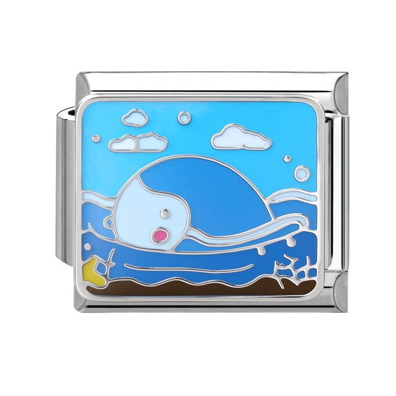 Wholesale 9mm Italian Charm Starter Bracelets DIY Marine Series Stainless Steel Composable Bracelet