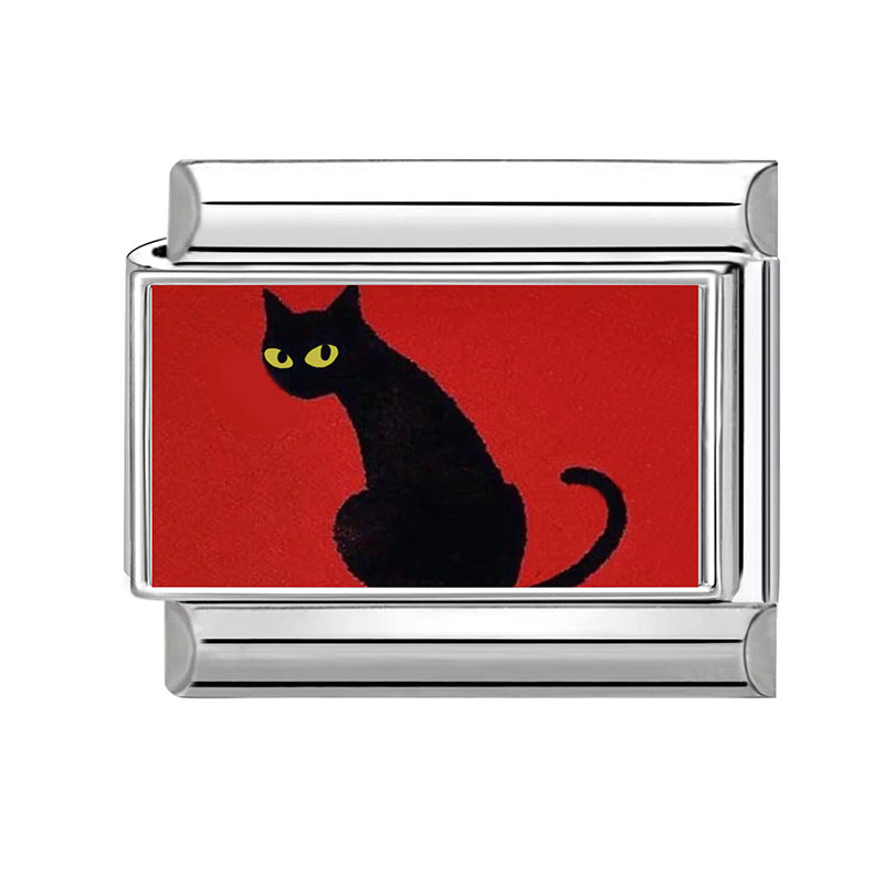 Wholesale Land Animal Italian Charms DIY pets Single Section Creative Stainless Steel Composable Bracelet