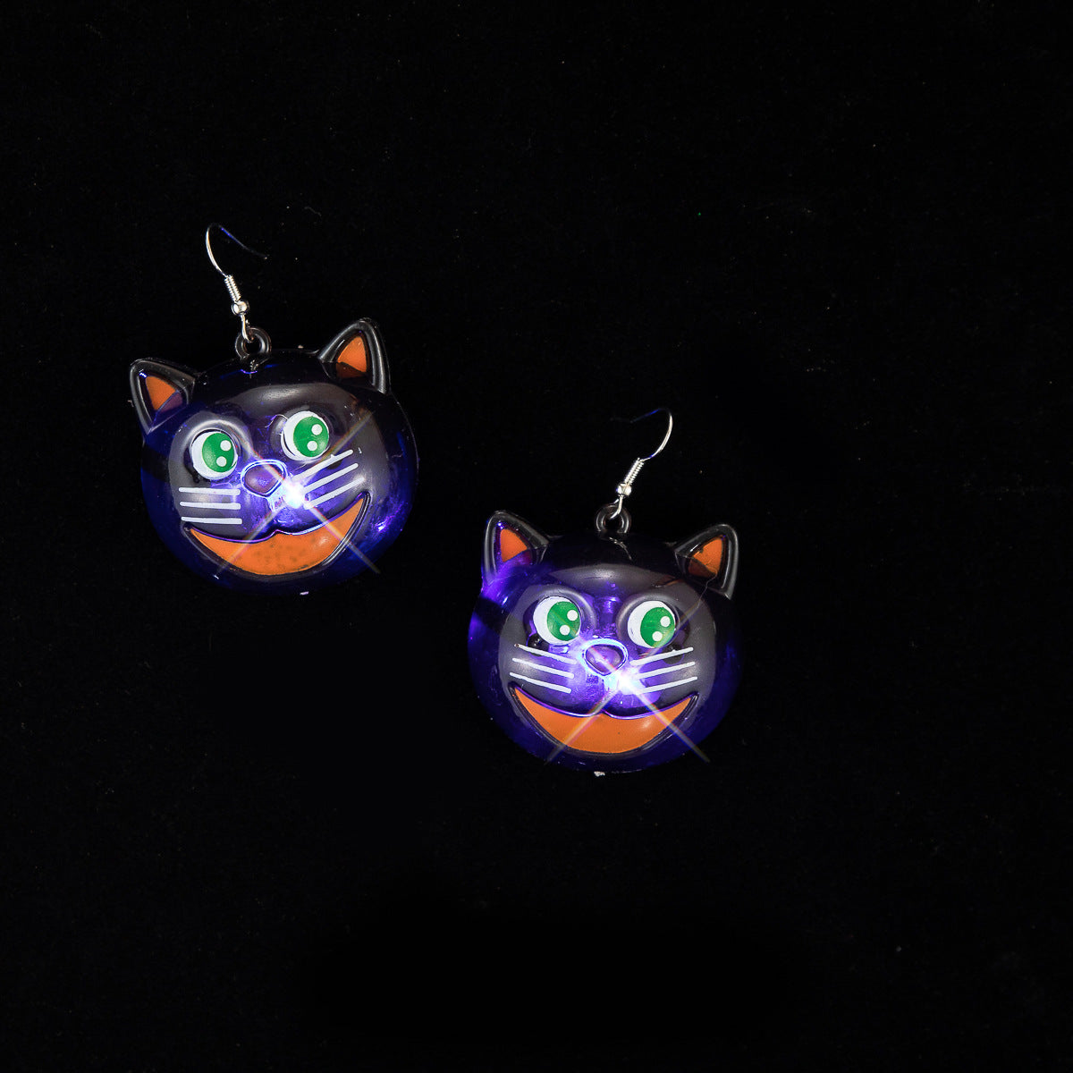 Wholesale Halloween Pumpkin Ghost Cat Glowing Necklaces Earrings  ACC-NE-ChuanSha002