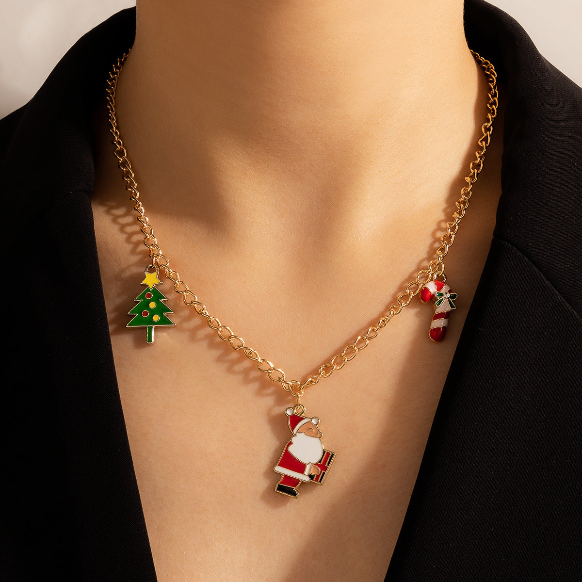 Wholesale Christmas Series Snowman Sock Pendant Necklaces ACC-NE-YongGe005