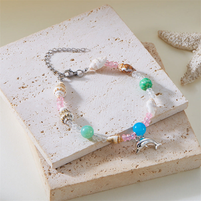 Wholesale beach ocean shell jewelry  beaded pendant bracelet