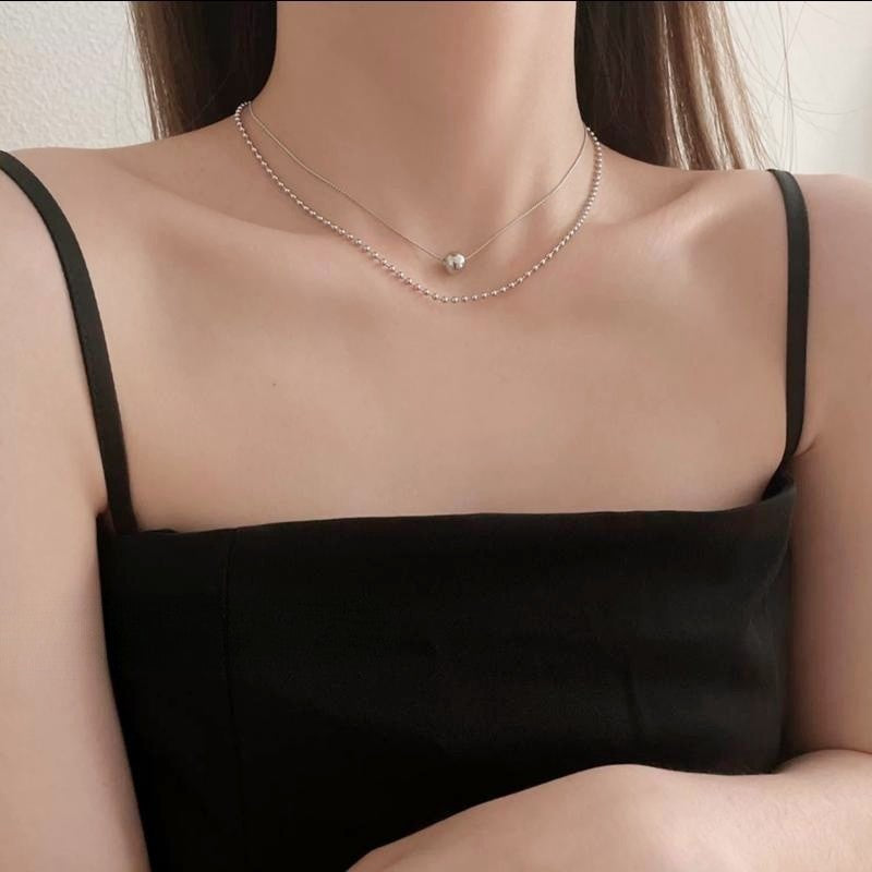Wholesale  double-layer stacked necklace female clavicle chain