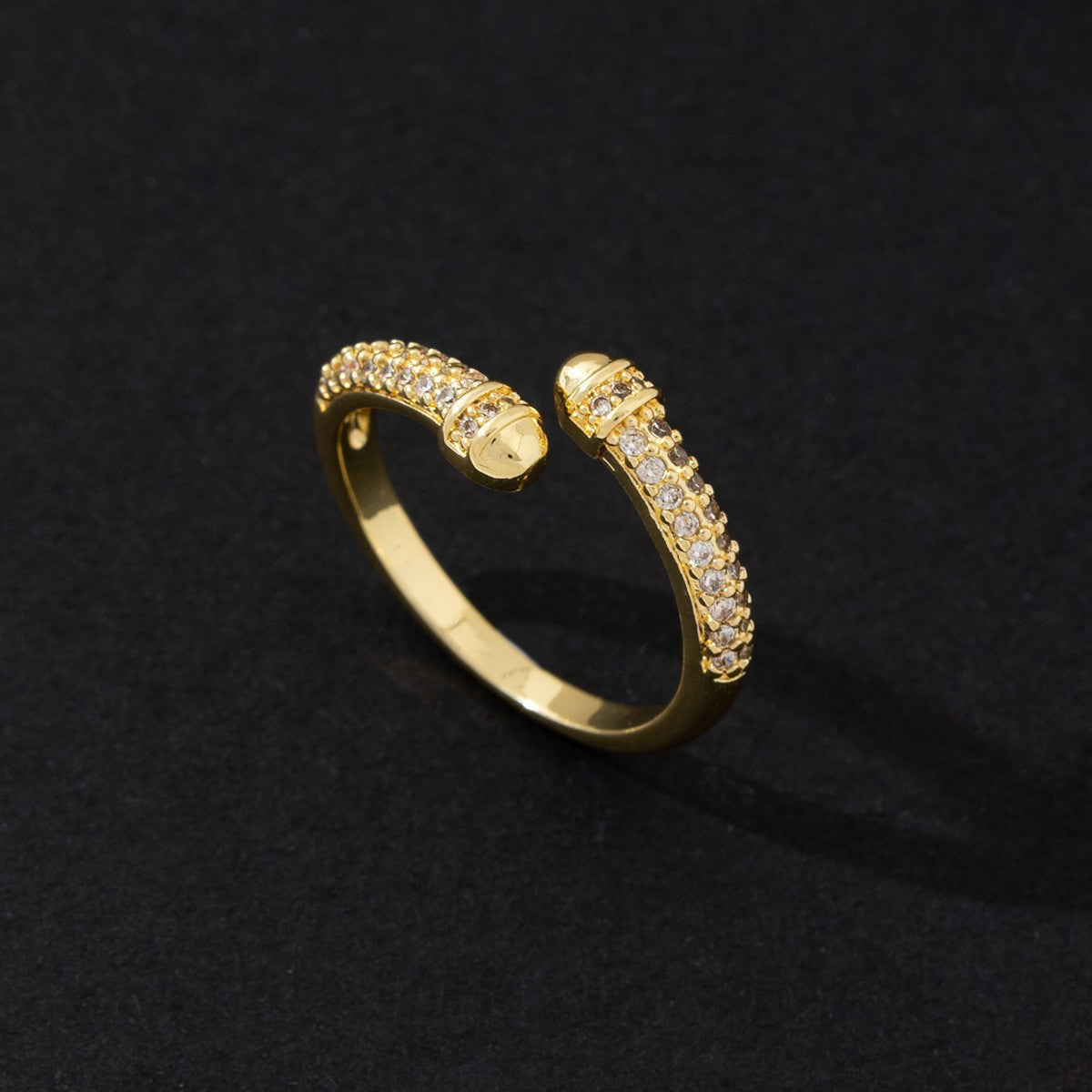 Wholesale Cold Style Vintage Cross Hollow Zircon Open Ring Chic Fashion Accessory For Everyday Wear
