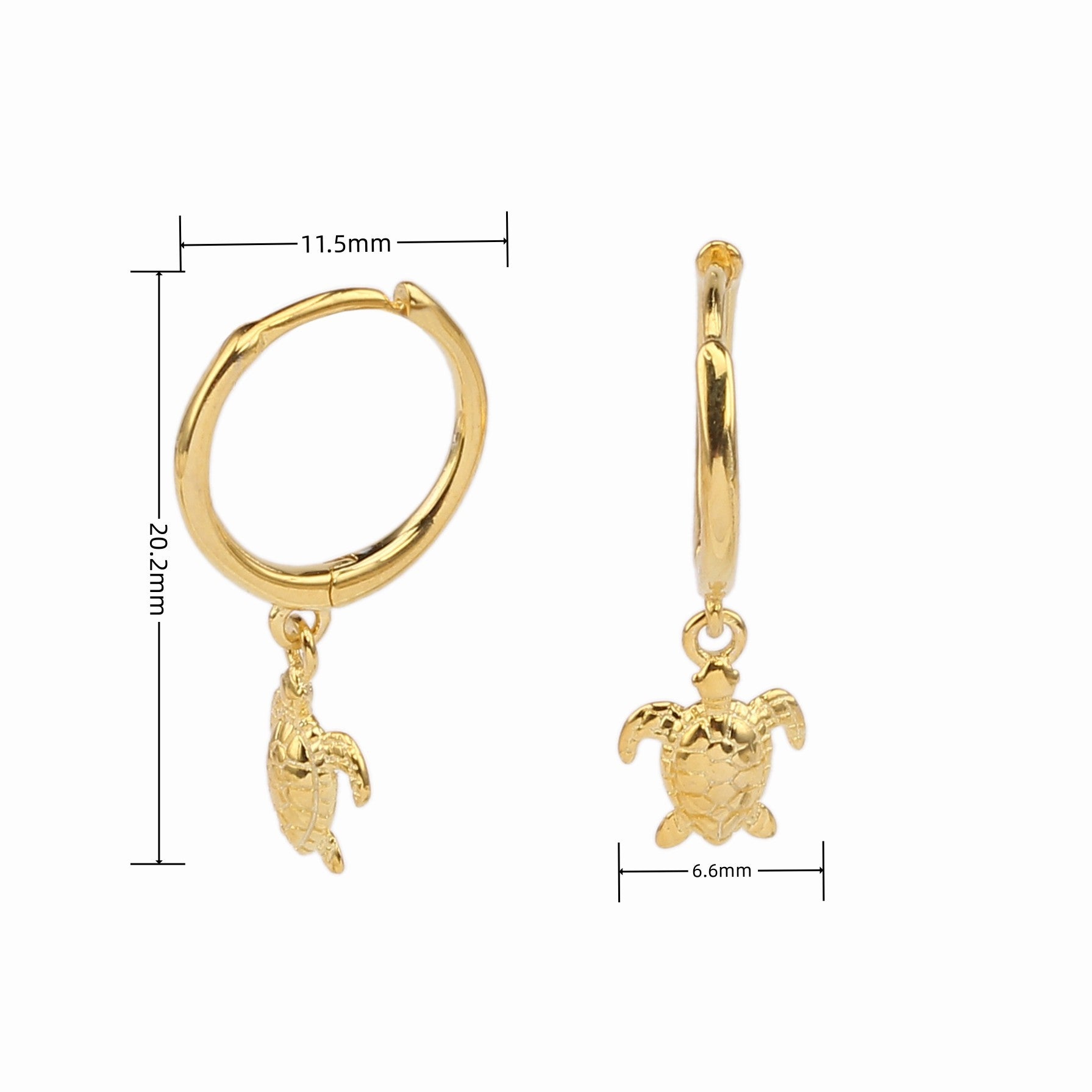 Wholesale S925 Sterling Silver Earrings Creative Turtle Earrings Marine Biological Earrings ACC-ES-HRB004