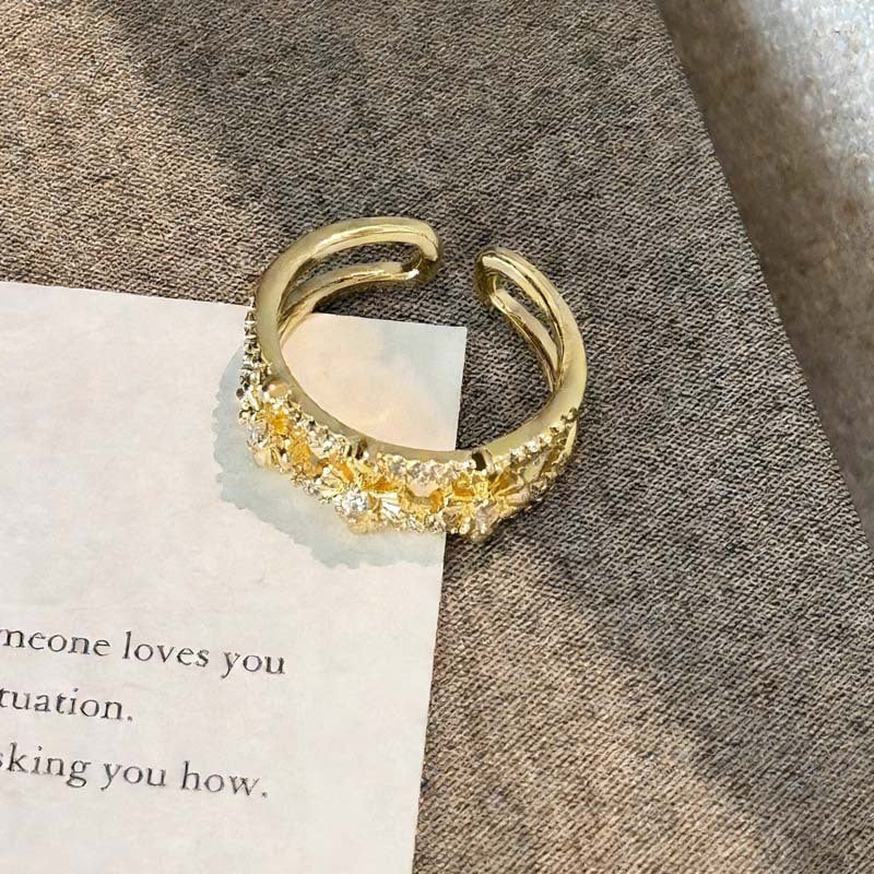 Wholesale Gold Drop Enamel Zinc Alloy Cross Ring Palace Style Women S Trendy Everyday Fashion Accessory