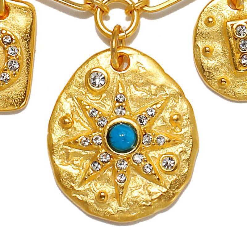 Wholesale Stainless steel 18K gold plated evil eye necklace