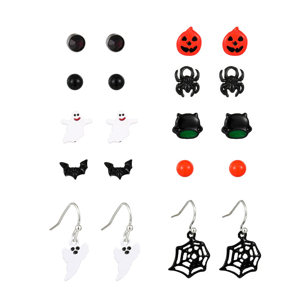 Wholesale  Ghost Skull Earring Set - Retro Alloy Pumpkins &  s - Fashion Accessory for Party Wear