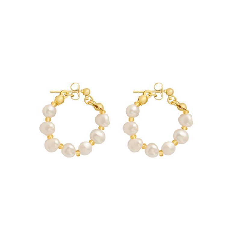 Wholesale Baroque Freshwater Pearl Earrings,  Trendy Geometric Stud Earrings for Women,  Fashion Jewelry Accessory