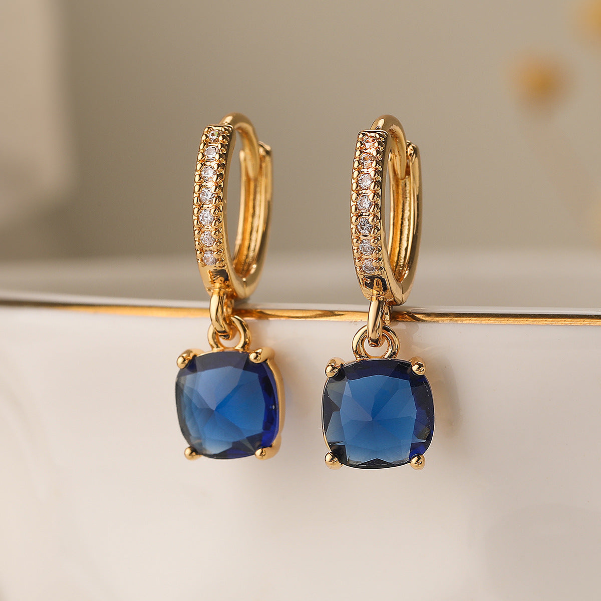 Wholesale High-grade Copper Plated Real Gold Zircon Earrings ACC-ES-AG003