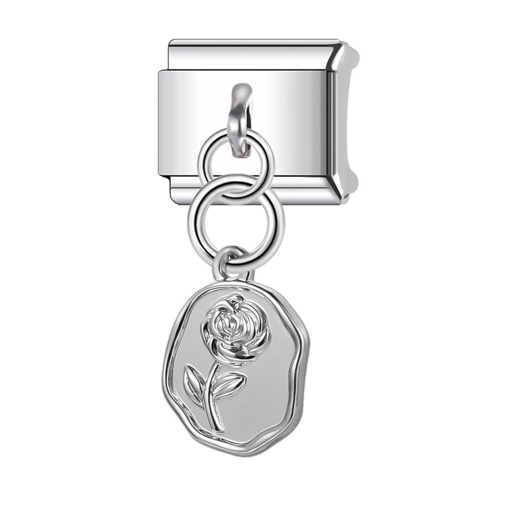 Wholesale Italian Charm Bracelet 9mm DIY 9mm Single-Section  Creative Stainless Steel Composable Bracelet