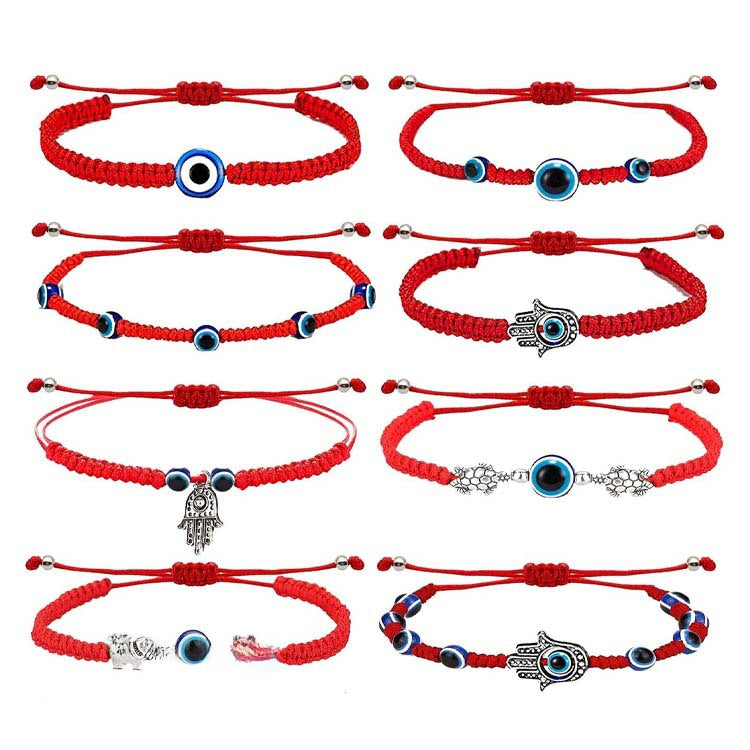 Wholesale   Evil Eye Braided Rope Bracelet