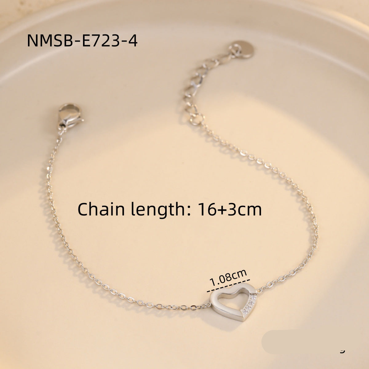 Wholesale Heart Hollow Stainless Steel Bracelet