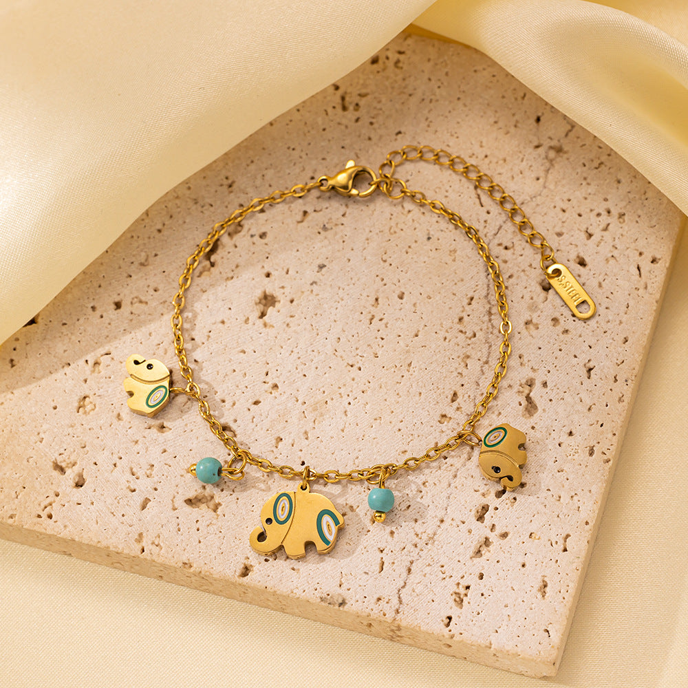 Wholesale Light Luxury Bracelet Gold Plated Bracelet Butterfly Pearl Flower Bracelet Titanium Steel Bracelets ACC-BT-Tais004