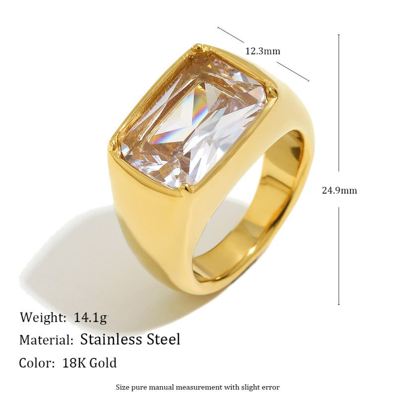 Wholesale Teardrop Marquise Ring,  Stainless Steel Gold Plated Fashion Accessory for Boutique Resale