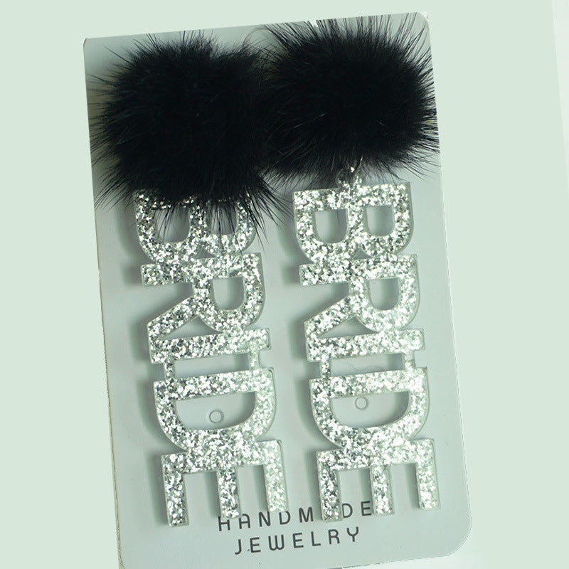 Wholesale 2 Pairs/pack Wedding Bridesmaid Jewelry Floral Pearl Laser Acrylic Earrings ACC-ES-HY078