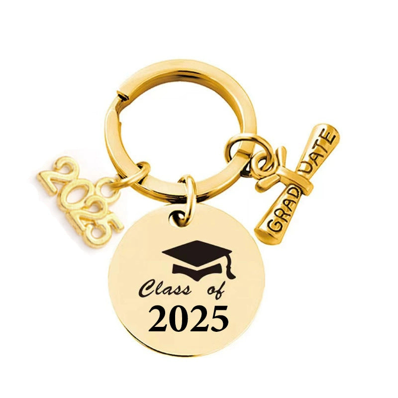 Wholesale graduation season stainless steel keychain