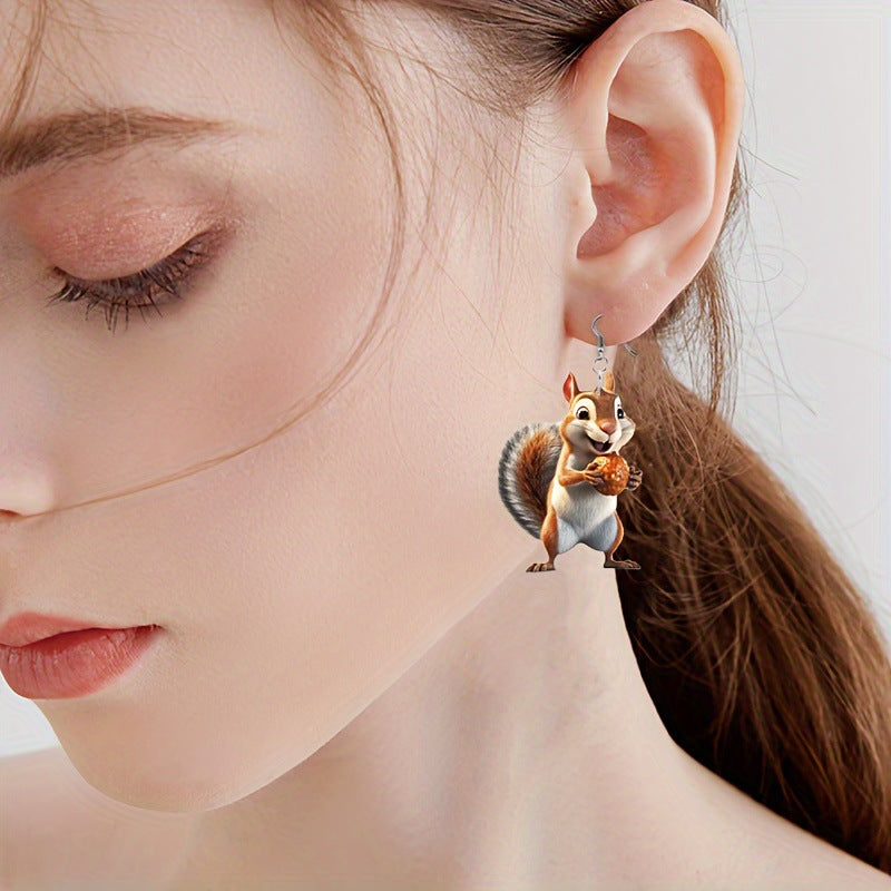 Wholesale Cute Acrylic Squirrel Earrings