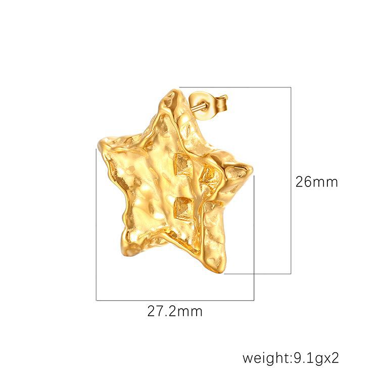 Wholesale  five-pointed star stainless steel earrings