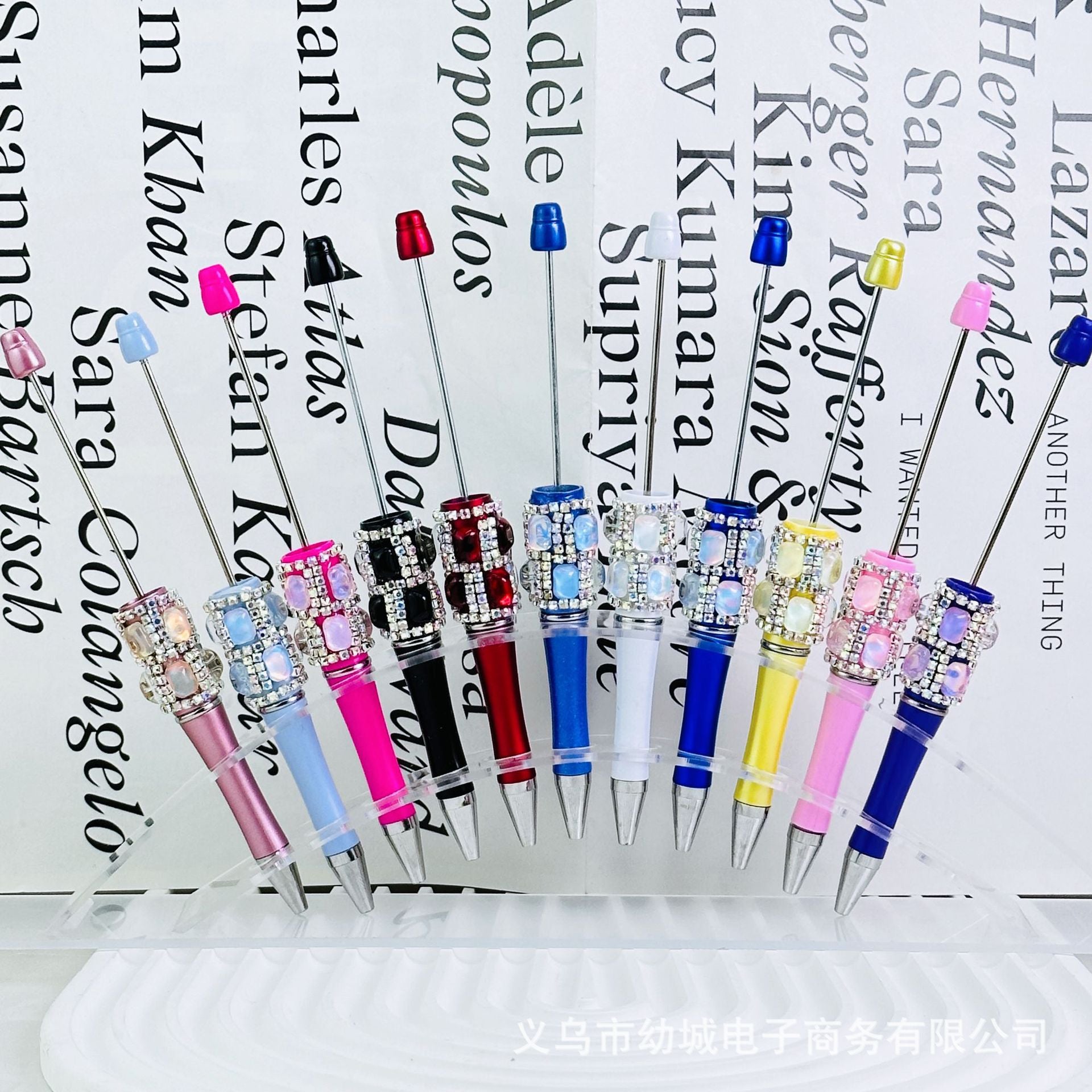 Wholesale 10pcs Creative DIY bright diamond beadable pens