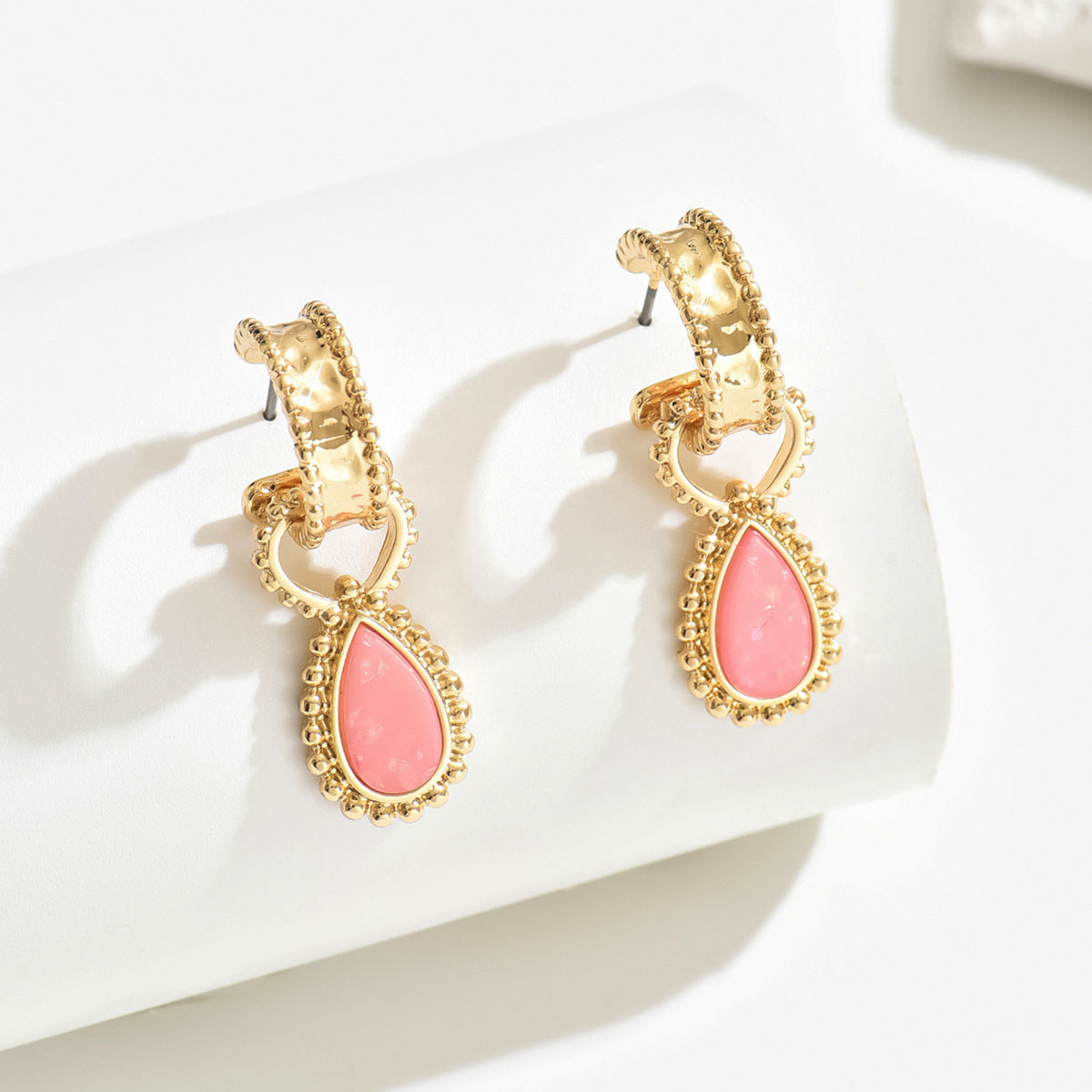 Wholesale  diamond pink drops earrings