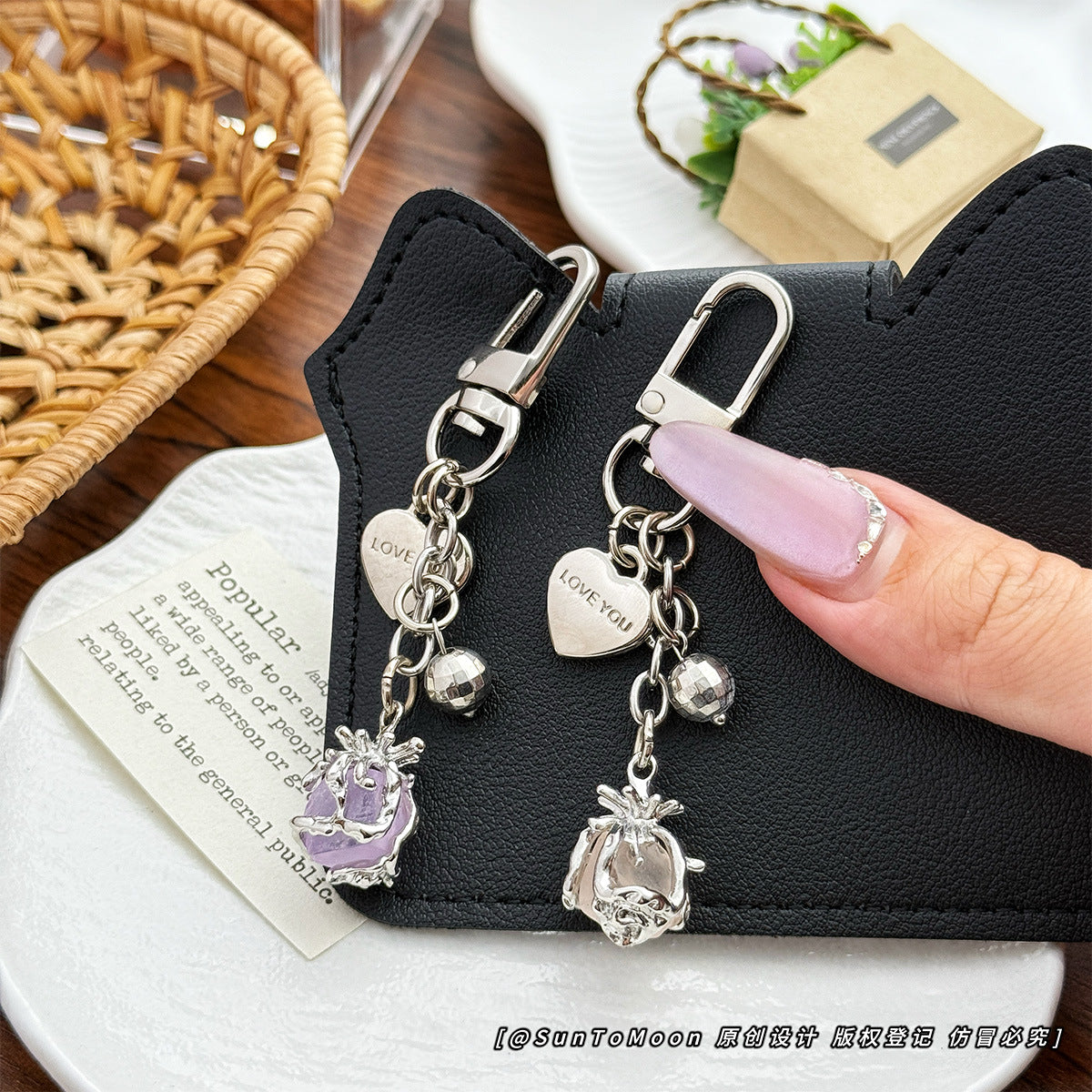 Wholesale Personalized Creative Loveyou Gift Box Crystal Keychain