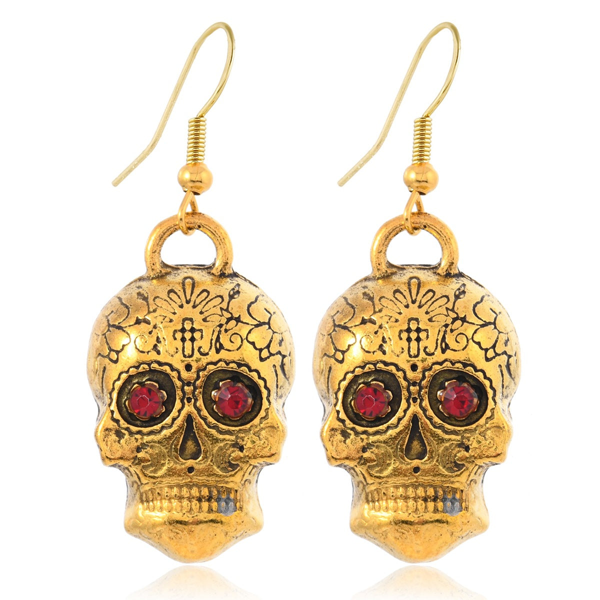 Wholesale Retro Alloy Sugar Skull Earrings Day of the Dead Jewelry Accessory