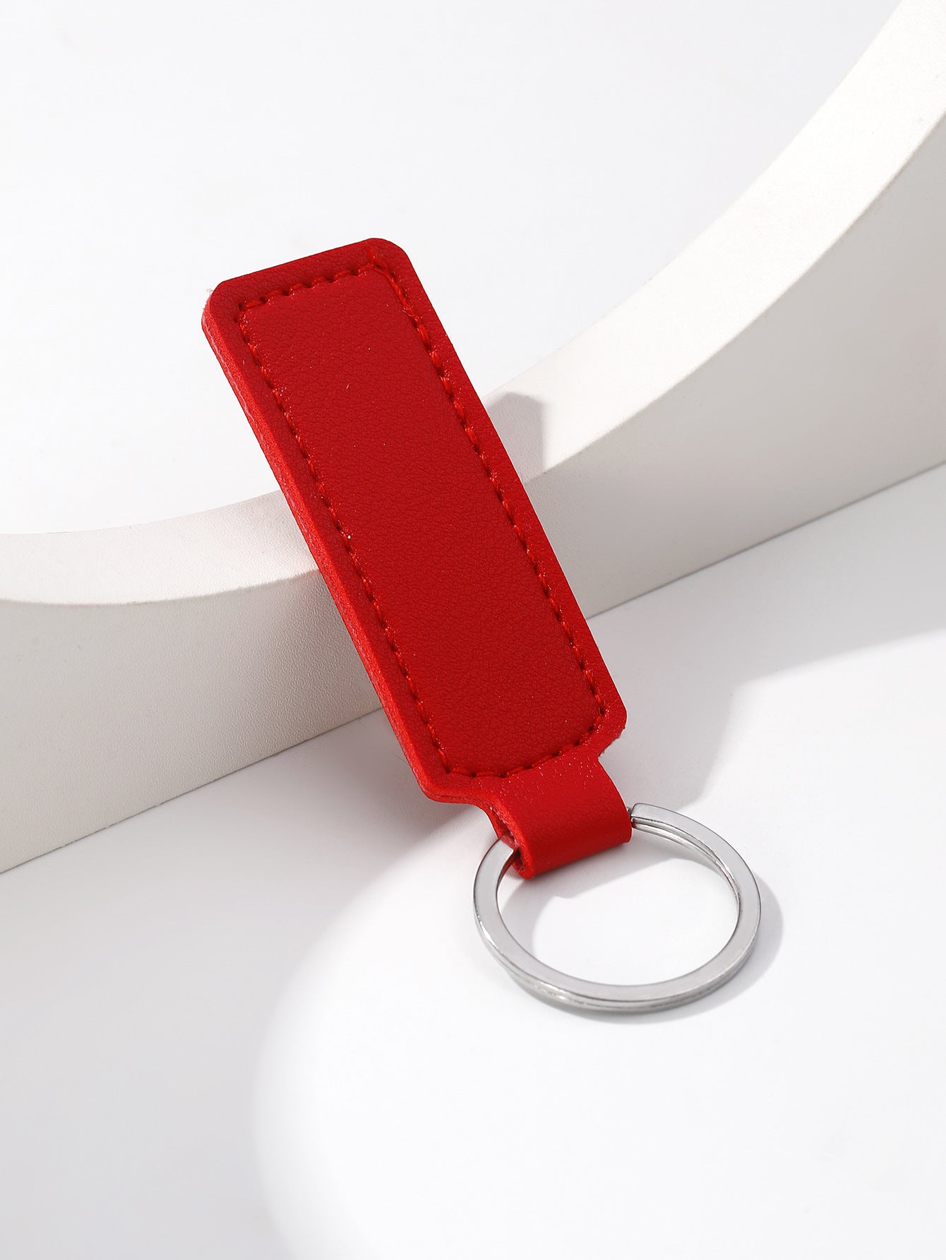 Wholesale solid color PU leather keychain