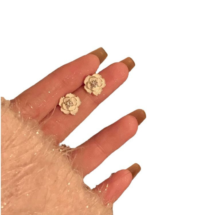 Wholesale Camellia Light Luxury Earrings
