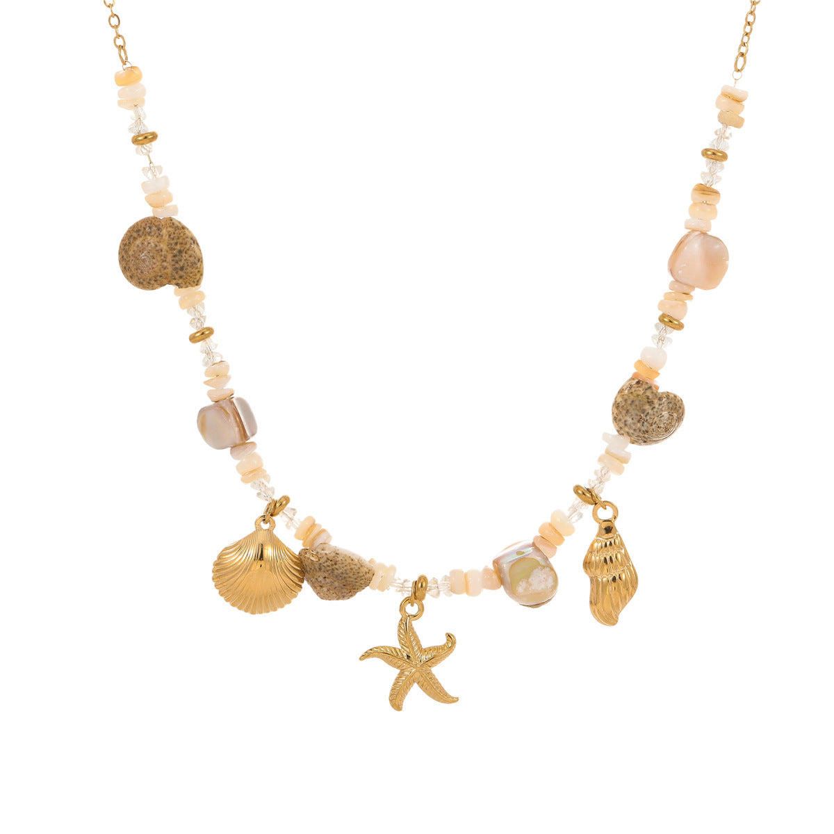 Wholesale Ocean-style Bohemian stainless steel necklace and bracelet set