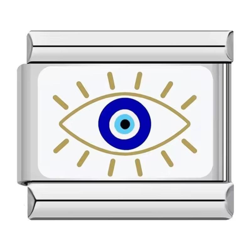 Wholesale Stylish Stainless Steel Italian Evil Eye Module Bracelet - Fashion Accessory Resale