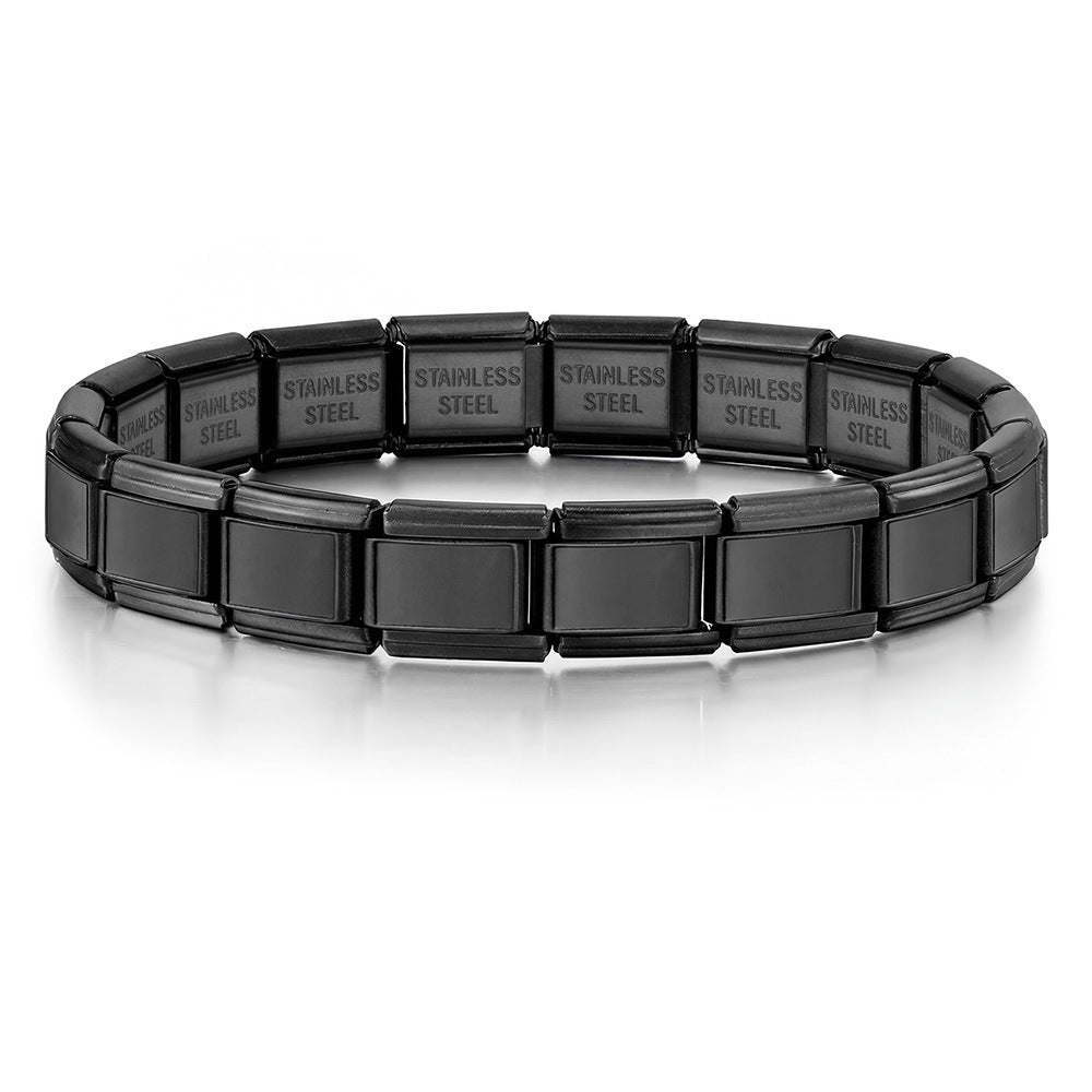 Wholesale Rectangular Concave Wide Base Module Bracelet Base Chain Stainless Steel DIY Craft Supply