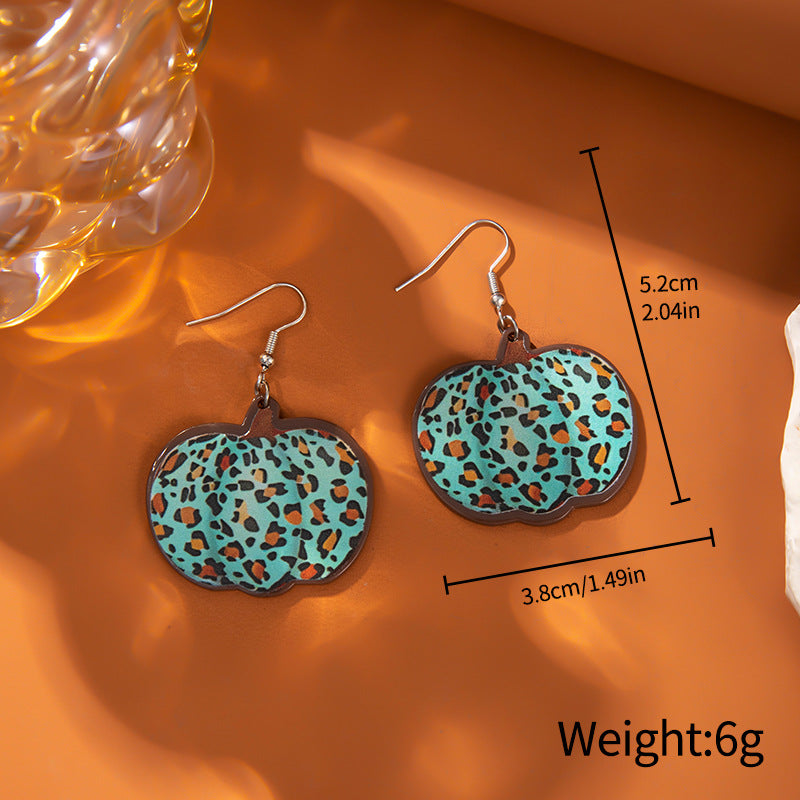 Wholesale Fall Harvest Pumpkin Earrings Handmade Alloy Geometric Jewelry Accessory