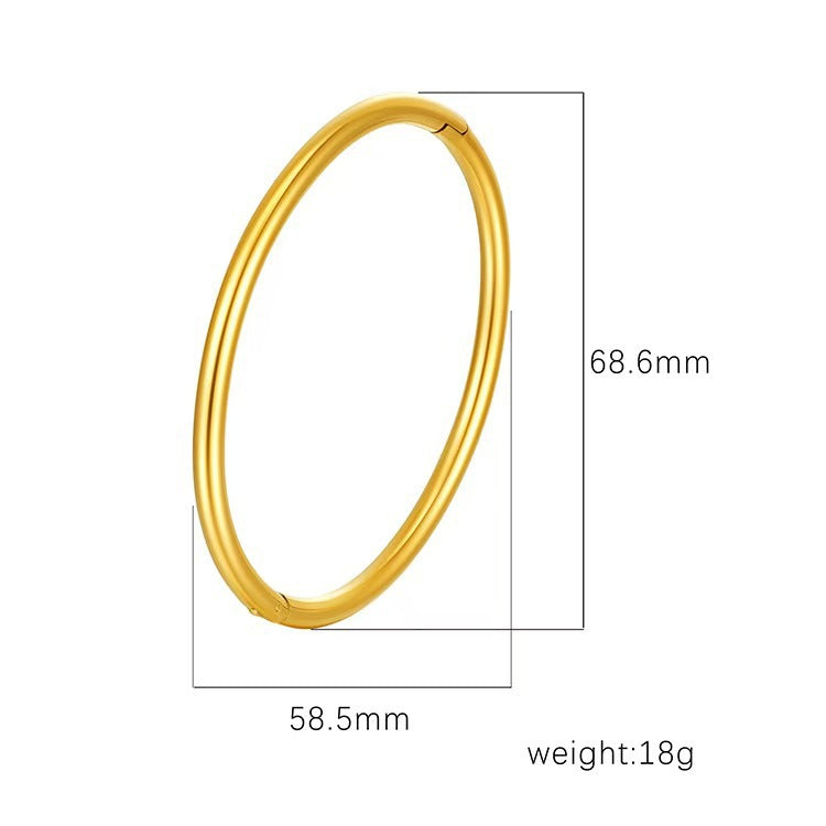 Wholesale Modern Minimalist Round Rhinestone Gold Plated Stainless Steel Bracelet