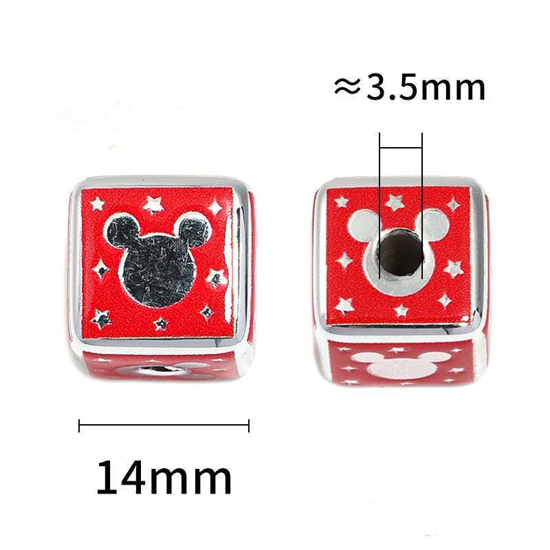 Wholesale 50pcs 14mm Acrylic Square Beads Color Printing Square Beads Diy Accessories ACCVIP-BDS-BLG001