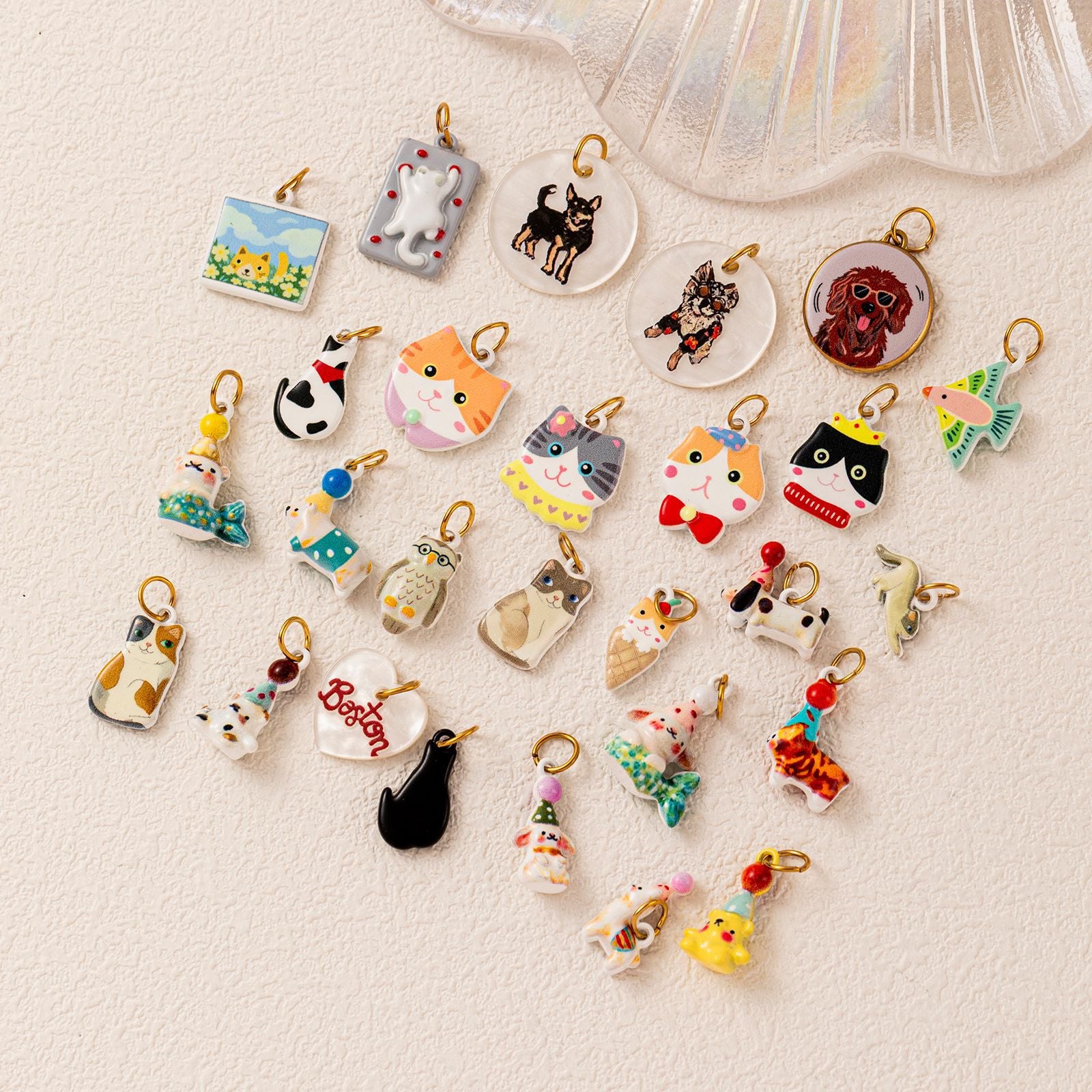 Wholesale Cute Cat Pendant Stainless Steel 18K Gold Plated DIY Jewelry Making Fashion Accessory Boutique Resale