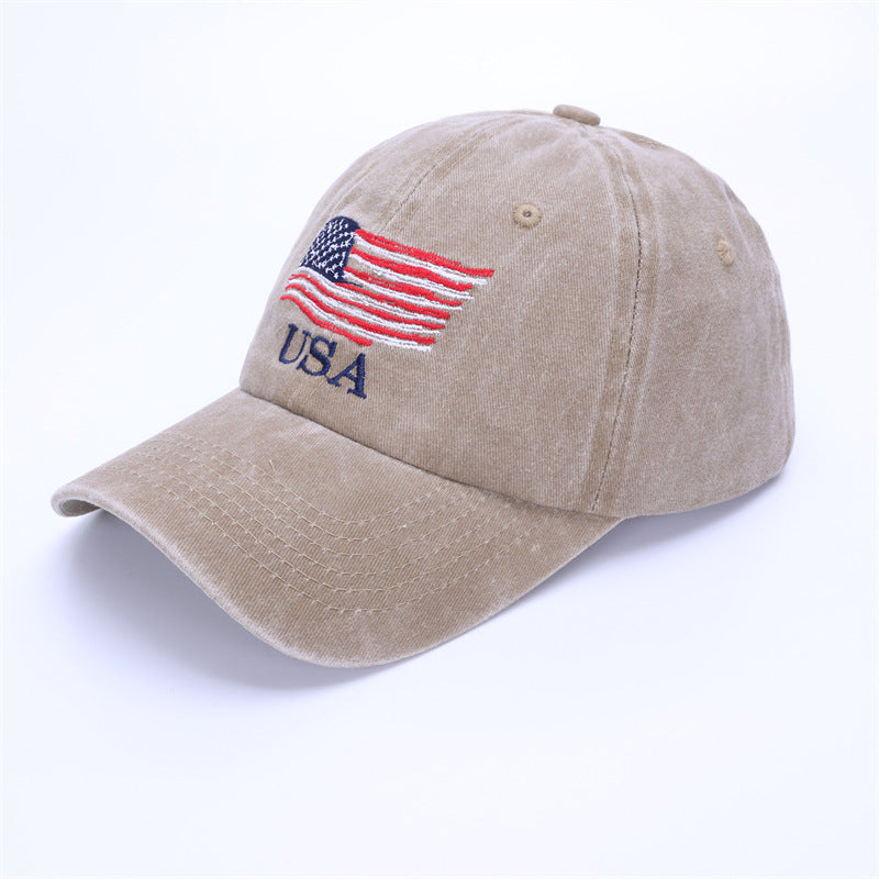 Wholesale  American Flag Embroidered Cap Vintage Independence Day Embroidered Baseball Cap