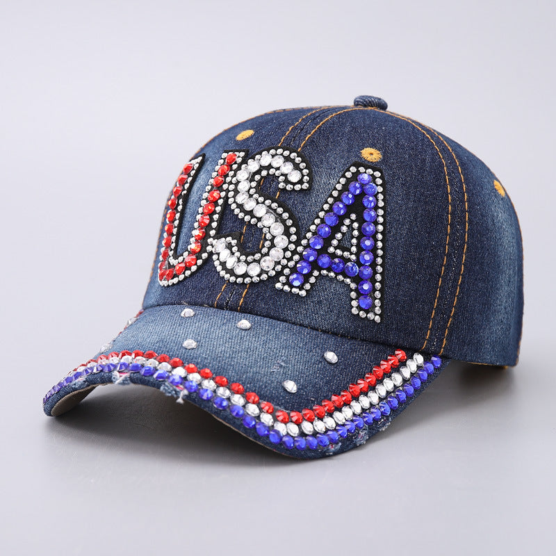 Wholesale  Flag Baseball Cap Five-pointed Star Point Drill USA Independence Day Cap