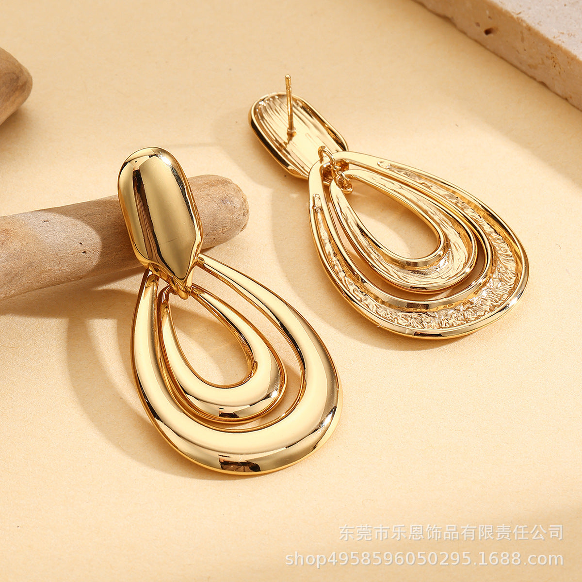 Wholesale light luxury stainless steel pendant earrings