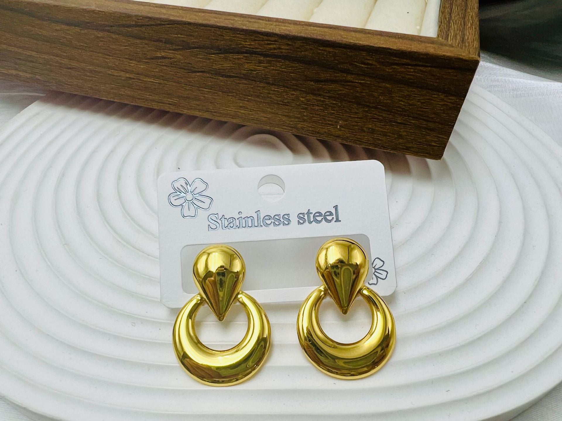 Wholesale Minimalist Stainless Steel Geometric Stud Earrings