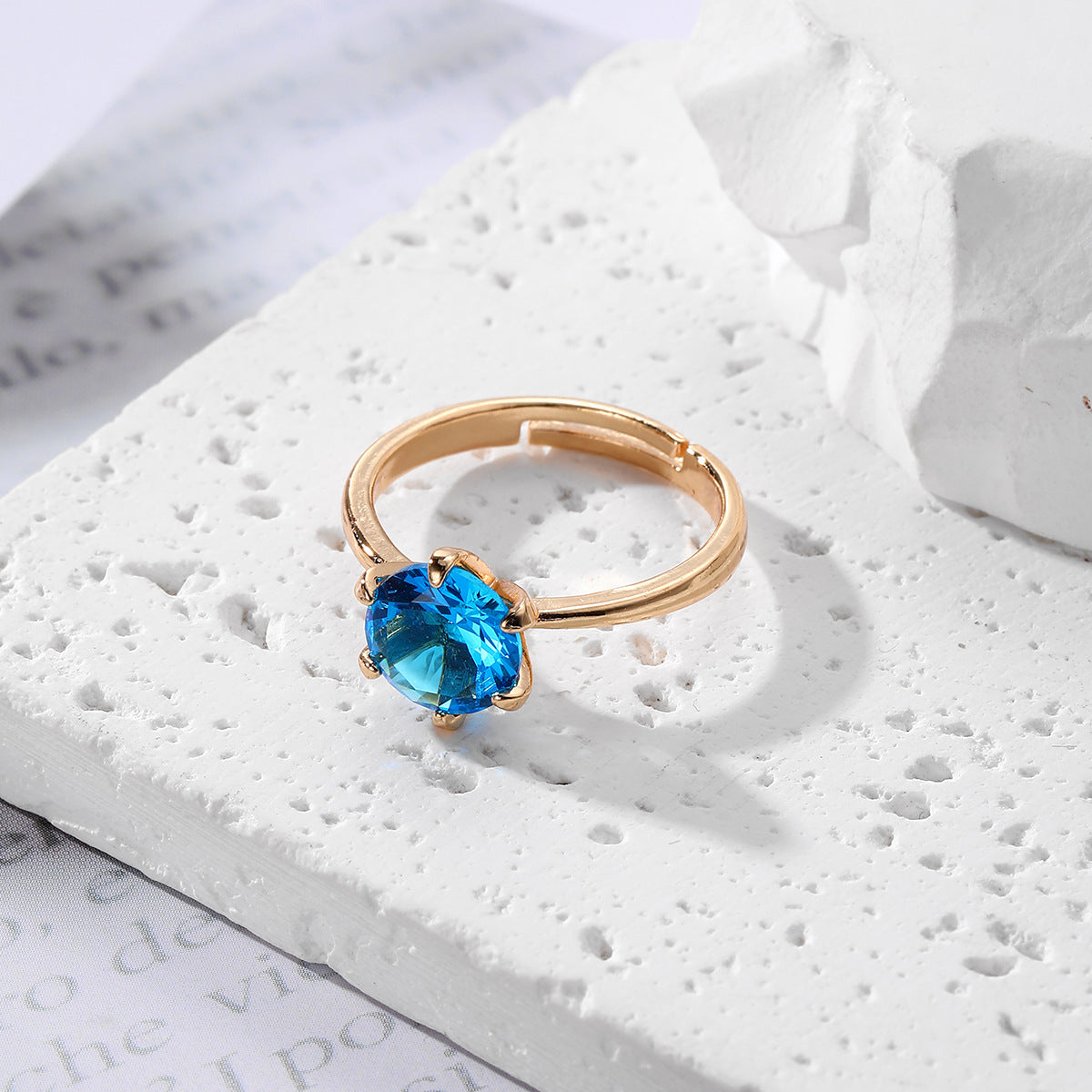 Wholesale Green Geometric Rhinestone Ring Women S Adjustable Open Alloy Jewelry Accessory Party Gift Everyday Wear