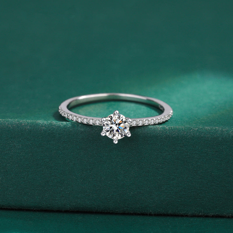 Wholesale s925 sterling silver micro inlaid small zircon ring