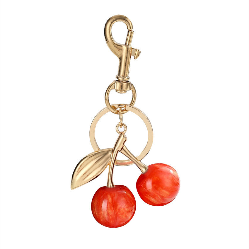 Wholesale Pastoral Red Cherry Keychain Fruit Cherry  Keychain