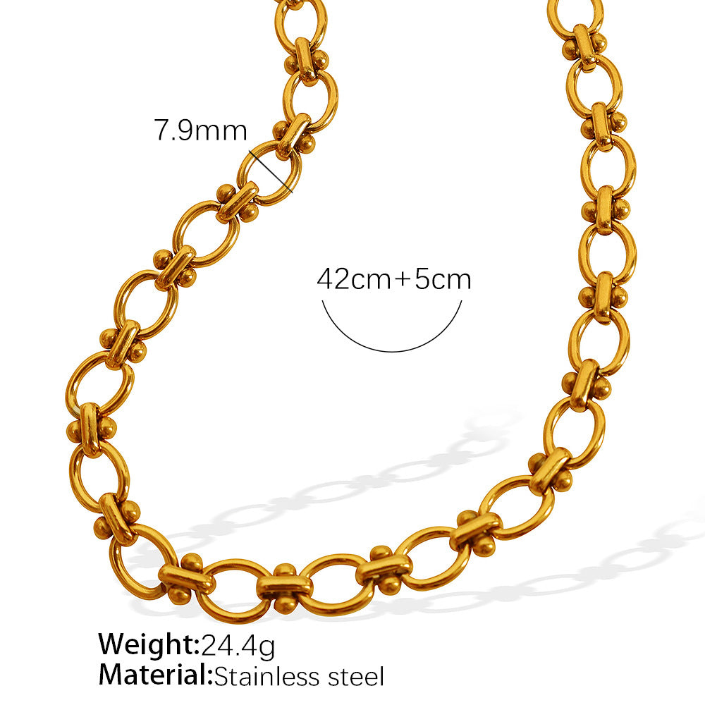 Wholesale  Fashion Light Luxury Atmospheric Simple Personality Retro Titanium Steel Bracelet Women' s Advanced Design Bracelet Clavicle Chain